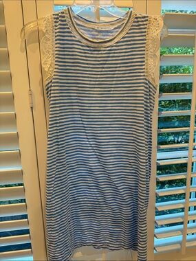 Lilly Pulitzer Agee Shift Dress in Zanzibar Blue and White Beach Happy Stripe